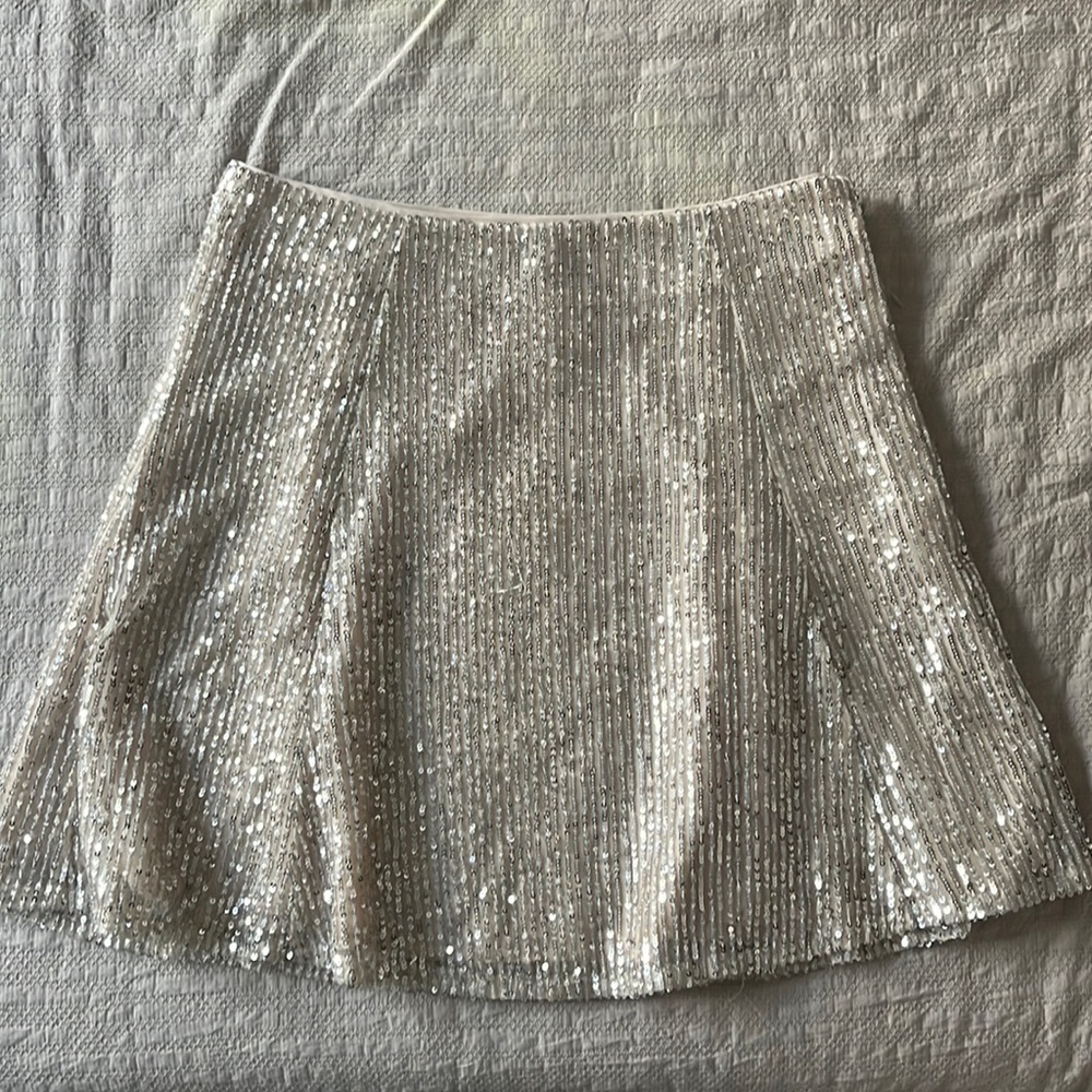 COPY - Silver Sequined LOFT Skirt